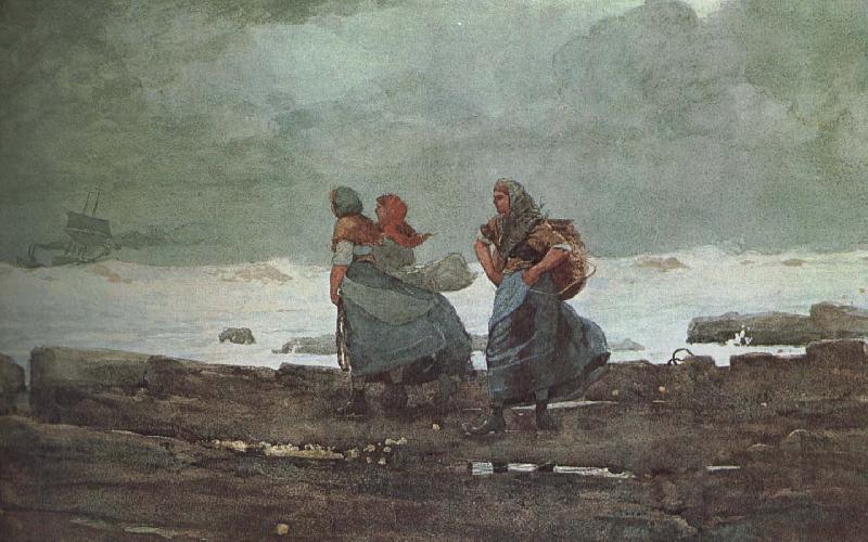Winslow Homer Fisherwoman Mother Sweden oil painting art
